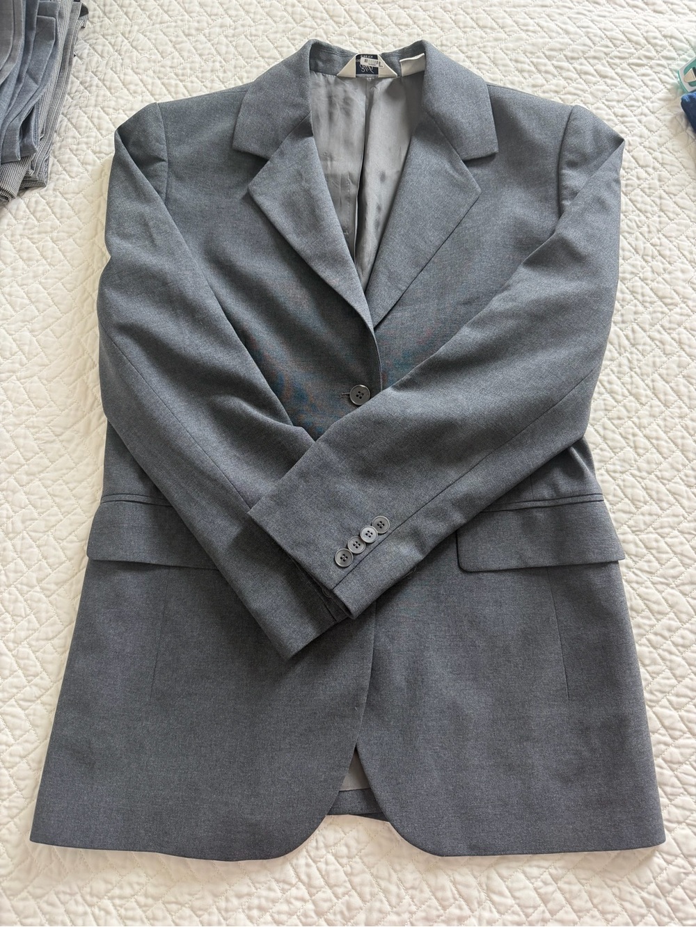 Brooks Brothers 346 Gray Wool Blend Stretch Blazer Size 8